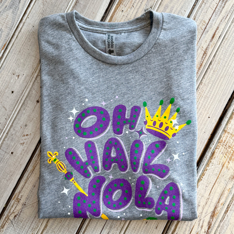 Oh Hail Nola Unisex Tee- hea grey