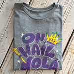 Oh Hail Nola Women's Crew- hea grey