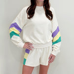 Nolaverse MG Pastel Stripe Sweatshirt-ivory