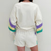 Nolaverse MG Pastel Stripe Sweatshirt-ivory