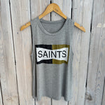 Two Tone Saints Tank-heather grey