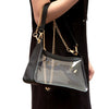 Clear Satchel Handbag-black