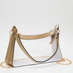 Clear Satchel Handbag-gold