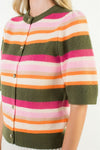 THML Stripe Cardigan- olive