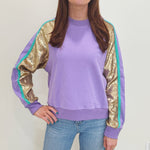 Lavender Mardi Sweatshirt with Gold Sequins