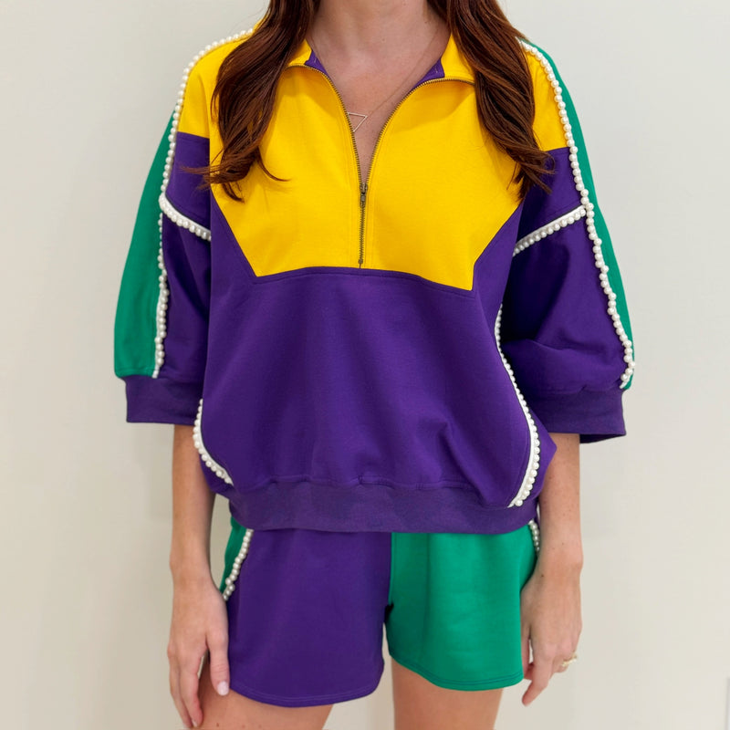 Nolaverse Pearl Mardi Colorblock Short