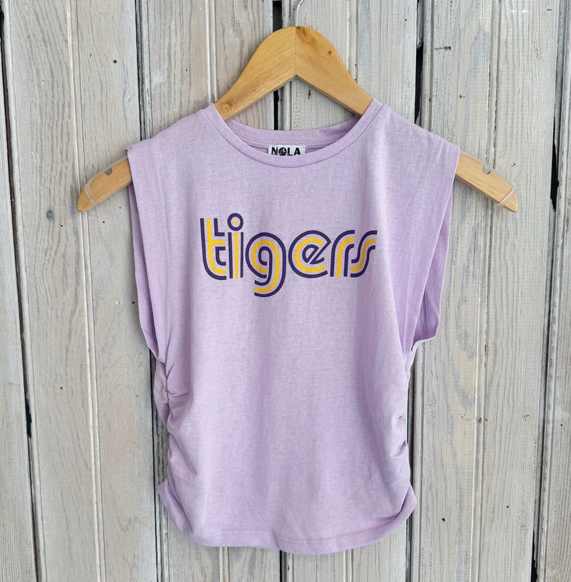 Mono Tigers Ruched Tank-lavender