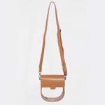 Faux Leather Crossbody Bag- Tan