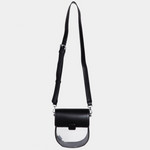 Faux Leather Crossbody Bag- Black