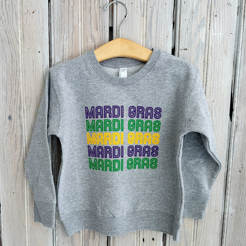 Mardi Gras x 5 Kids Sweatshirt-grey
