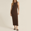 Z Supply Raewyn Rib Dress-dark chocolate