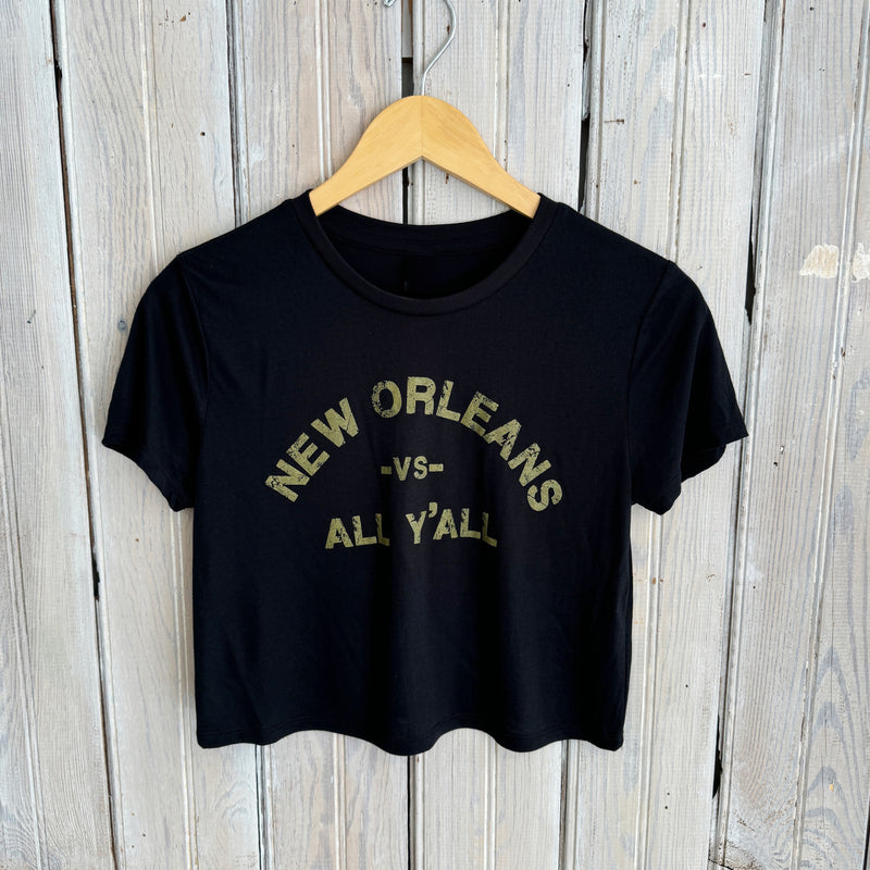 NO vs All Y'all Crop Top-black