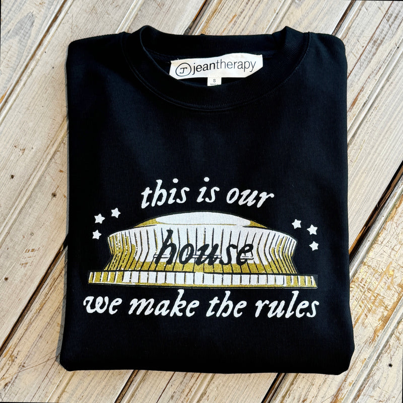 We Make the Rules Ribbed Sweatshirt-black