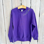 Mardi Gras Embroidered Kids Sweatshirt-purple