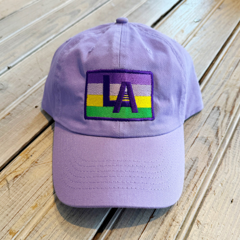 Mardi Gras Stripe LA Hat-lavender