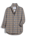 F&E Eileen Button Up- camel/blk plaid