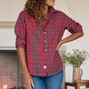 F&E Eileen Button Up- multi red plaid