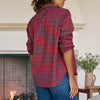 F&E Eileen Button Up- multi red plaid