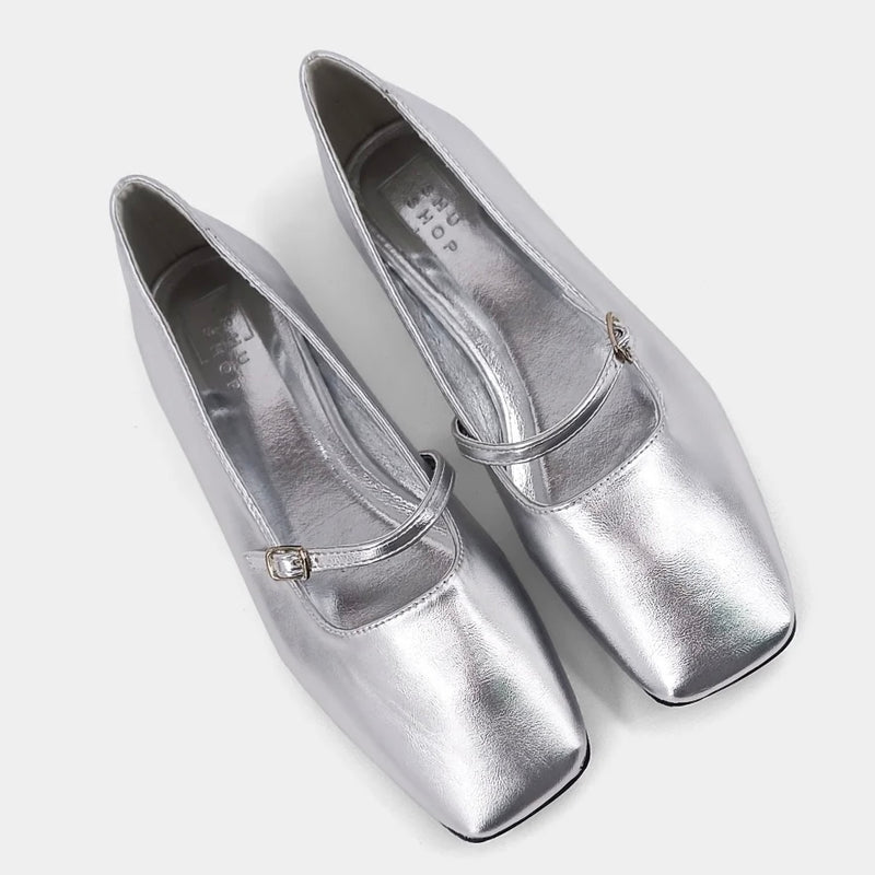 Shu Shop Adele Ballet Flat-silver