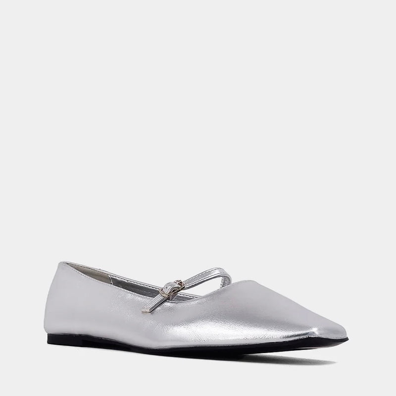 Shu Shop Adele Ballet Flat-silver