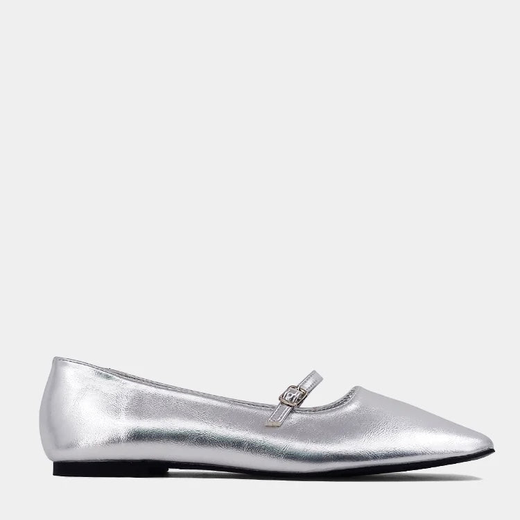 Shu Shop Adele Ballet Flat-silver