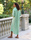 F&E Rory Maxi Shirtdress-green yellow stripe