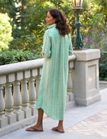 F&E Rory Maxi Shirtdress-green yellow stripe
