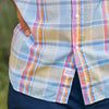 F&E Eileen Button Up-blue/orange plaid