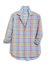 F&E Eileen Button Up-blue/orange plaid