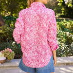 F&E Eileen Button Up- pink floral