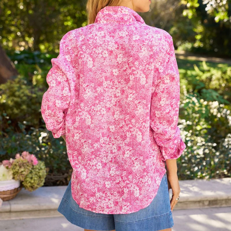 F&E Eileen Button Up- pink floral