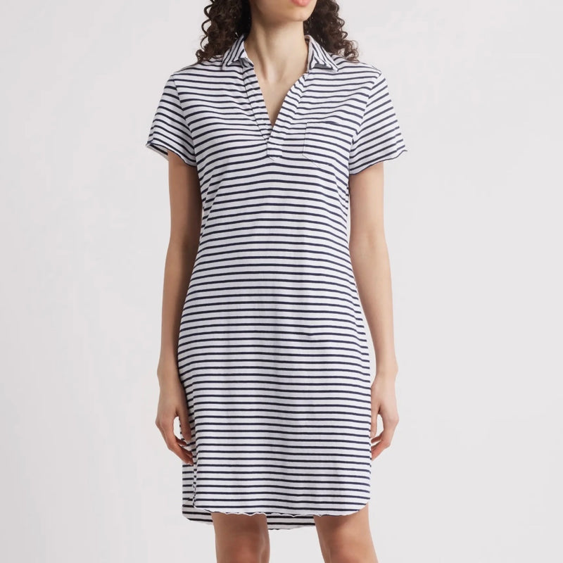 F&E Lauren Polo Dress-white & navy