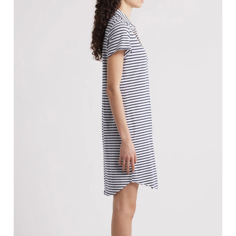 F&E Lauren Polo Dress-white & navy