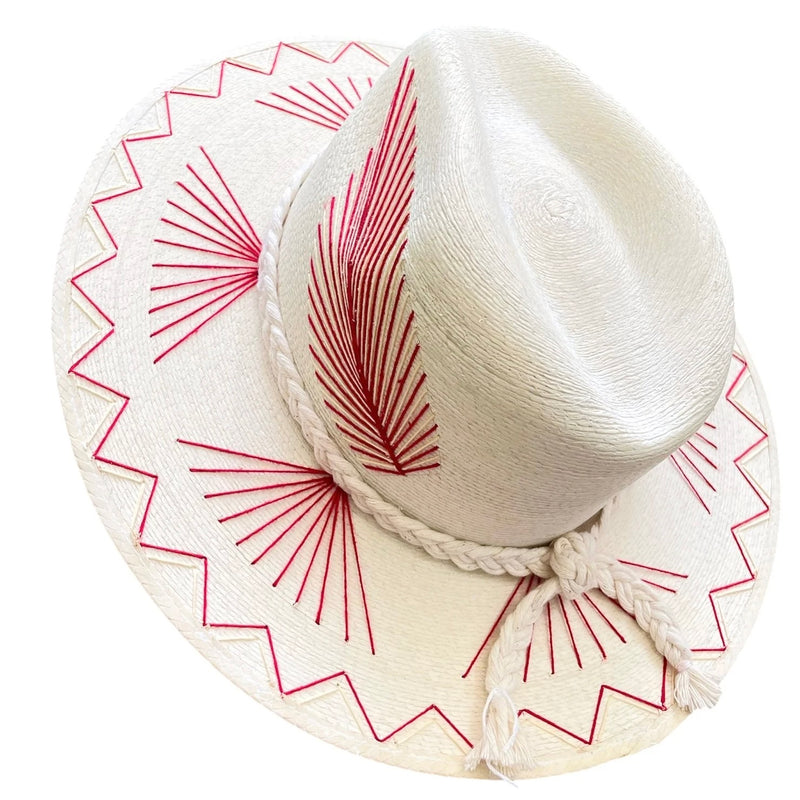 Chisme Vallarta Fine Palm Hat- pink