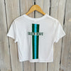 JT x Tulane Varsity Crop Top-white