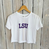 JT x LSU Varsity Crop Top-white