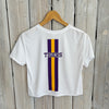 JT x LSU Varsity Crop Top-white