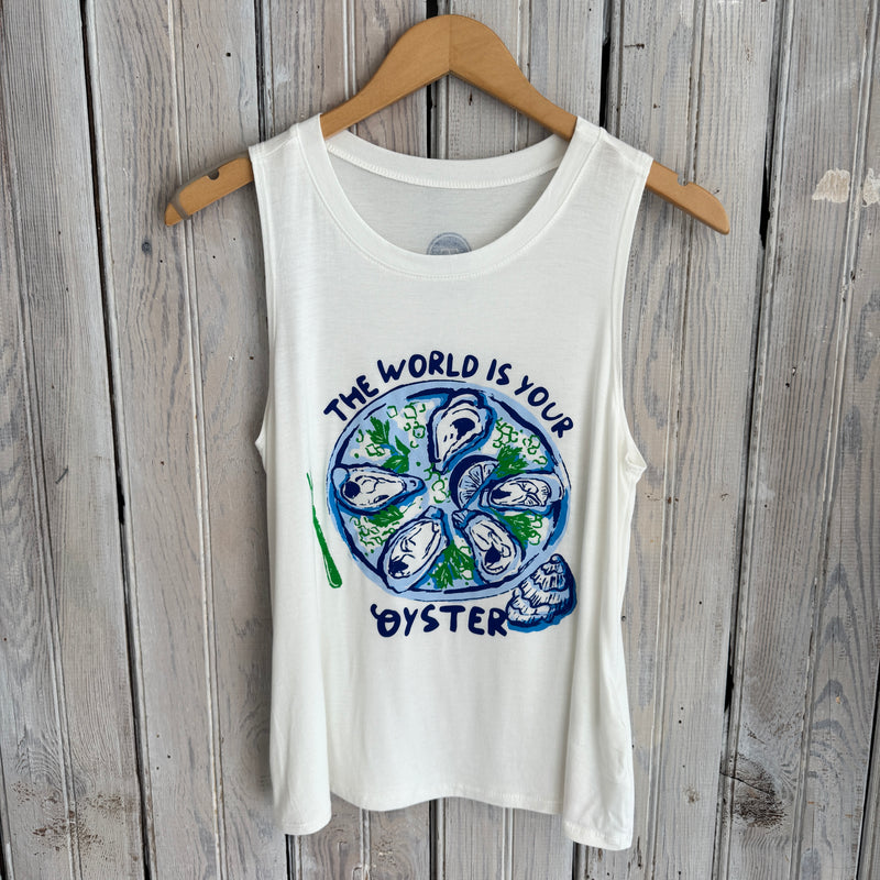 The World Is Your Oyster Tank-white