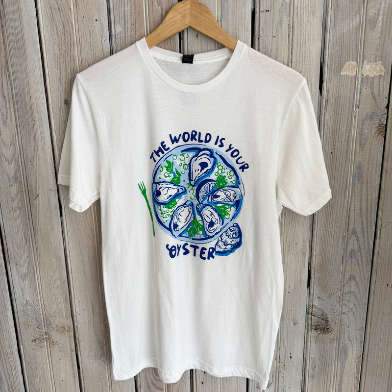 The World Is Your Oyster Unisex Tee-white