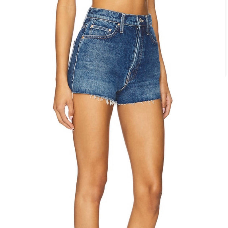 Mother Tune Up Fray Shorts-green thumb