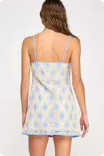 Strut & Bolt Crochet Mini Dress-chambray