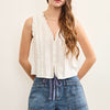Ruffle V Neck Top- White