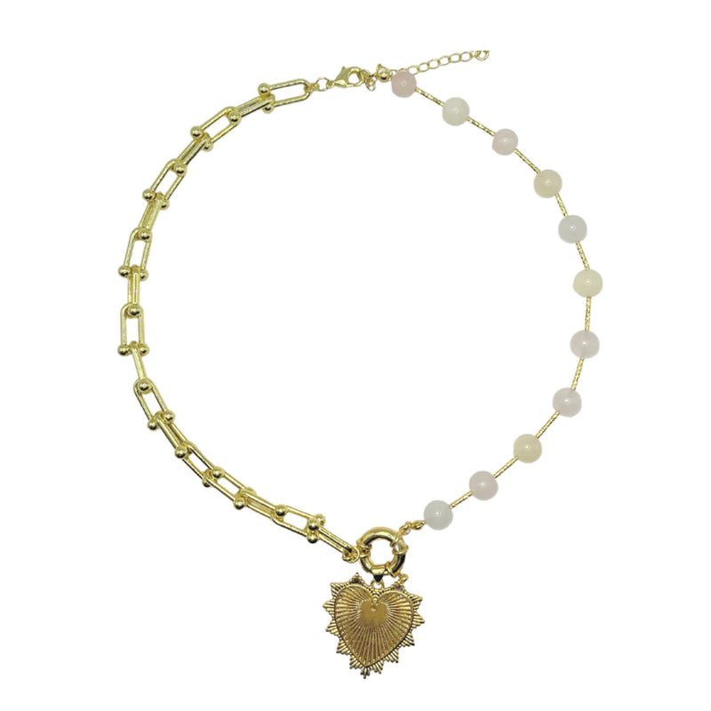 AC Intricate Heart Necklace- Ivory
