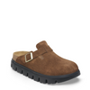 Birk Suede Boston Chunky Clog-dark tea/black