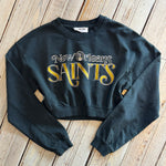 New Orleans Saints "O" Crop Sweatshirt-black