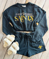 New Orleans Saints "O" Crop Sweatshirt-black