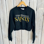 New Orleans Saints "O" Crop Sweatshirt-black