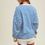 Wishlist Striped Oversized Sweater-blue/cream