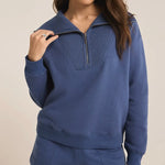 Z Supply Sonata Fleece Sweatshirt-true navy