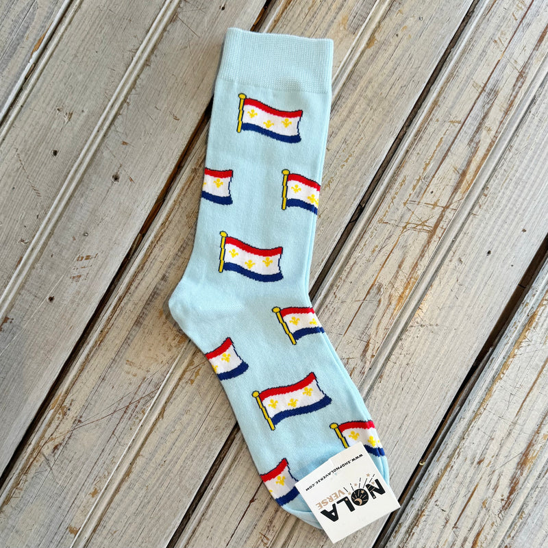 Nolaverse Nola Flag Socks-blue